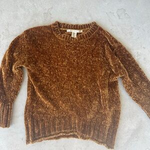Max studio sweater for holiday XS chenille tan gold champagne